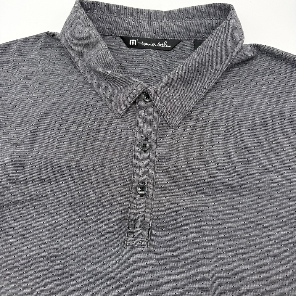 Travis Mathew Men's‎ Short Sleeve Gray Geometric L Golf Pickleball Polo Shirt